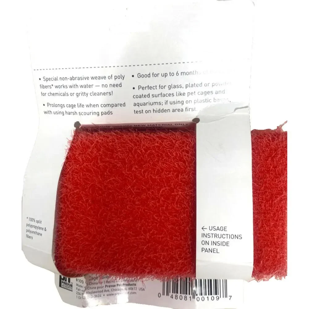 Prevue Cage Saver Non-Abrasive Scrub Pad color Red bird supplies